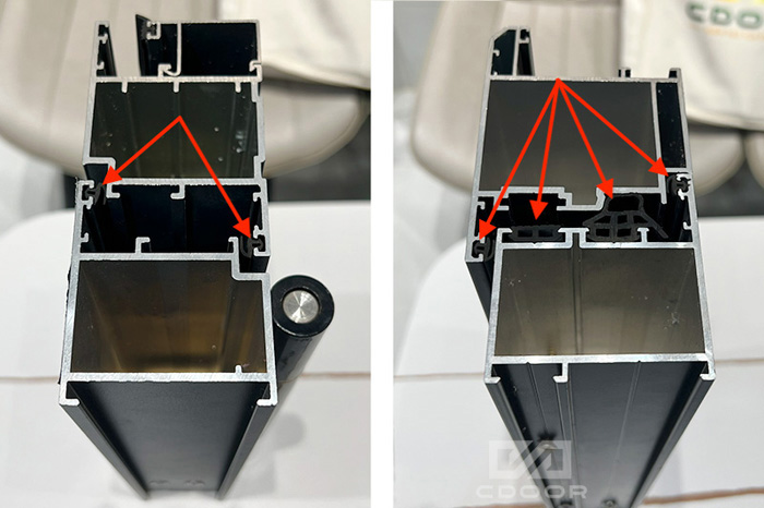 Gioăng cao su trên cửa nhôm Xingfa thông thường và cửa nhôm Xingfa Class A cao cấp