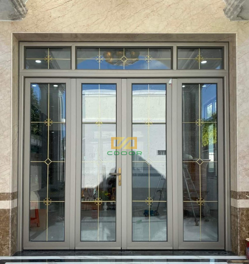 Mẫu cửa nhôm Maxpro hệ 83 cạnh bầu