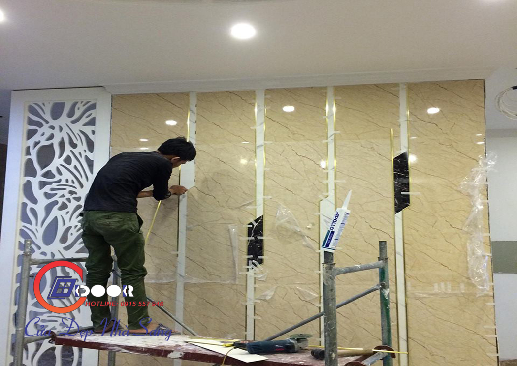 Thi công vật liệu PVC vân đá nội nội ngoại thất